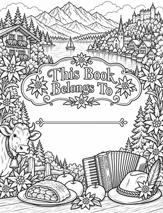 Belongs-To Page inside Austria Coloring Book for Adults