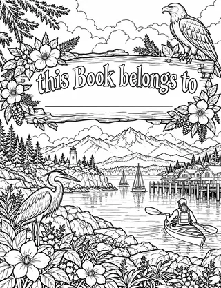 Belongs-To Page inside Bellingham Coloring Book for Adults