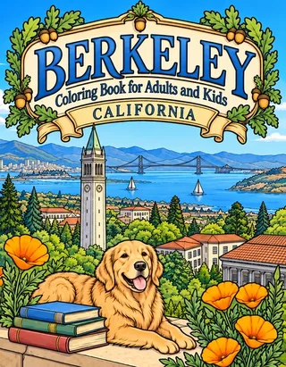 Berkeley Coloring Book for Adults cover illustration by Louisa May Carson