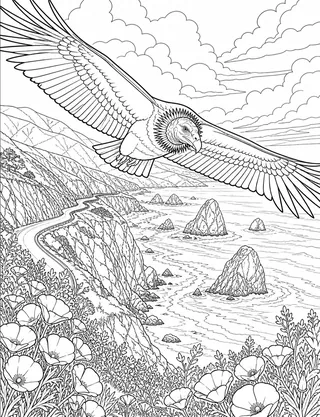 Detailed coloring page of Bixby Creek Bridge
