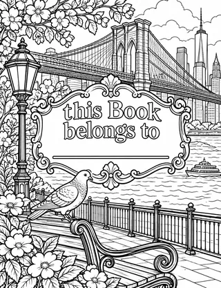 Belongs-To Page inside Brooklyn Coloring Book for Adults