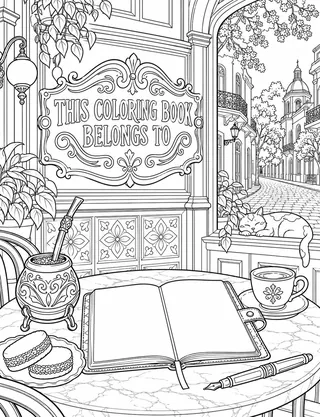Belongs-To Page inside Buenos Aires Coloring Book for Adults
