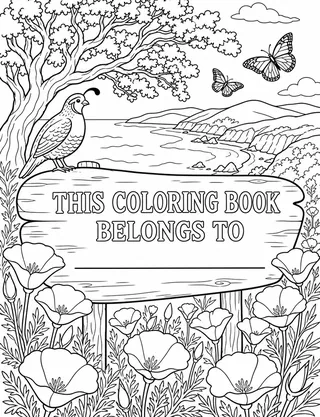 Belongs-To Page inside California Coloring Book for Adults