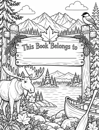 Belongs-To Page inside Canada Coloring Book for Adults