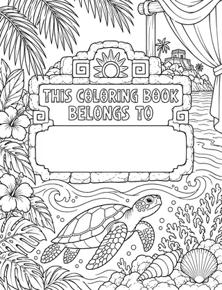 Belongs-To Page inside Cancun Coloring Book for Adults