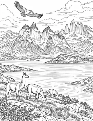 Detailed coloring page of Torres_del_paine_cuernos