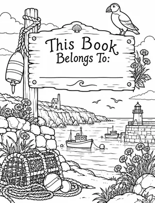 Belongs-To Page inside Cornwall Coloring Book for Adults