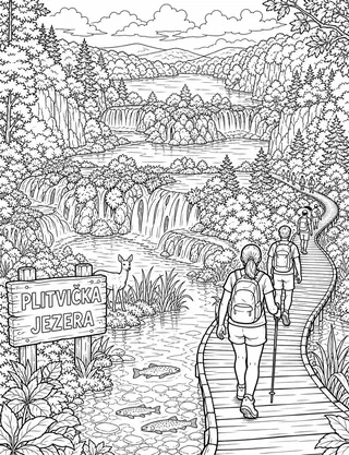 Detailed coloring page of Hvar lavender bicycle ride featuring Hvar sign
