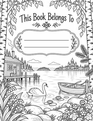 Belongs-To Page inside Finland Coloring Book for Adults