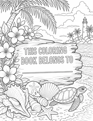 Belongs-To Page inside Florida Coloring Book for Adults
