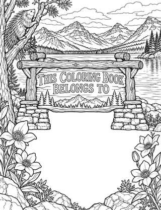 Belongs-To Page inside Glacier National Park Coloring Book for Adults