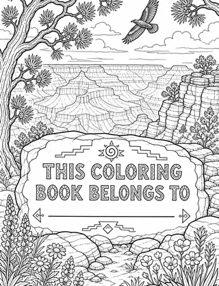 Belongs-To Page inside Grand Canyon Coloring Book for Adults
