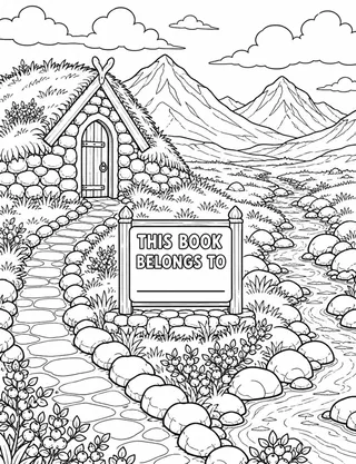 Belongs-To Page inside Iceland Coloring Book for Adults