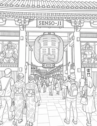 Detailed coloring page of Scenery of This Unforgettable Destination