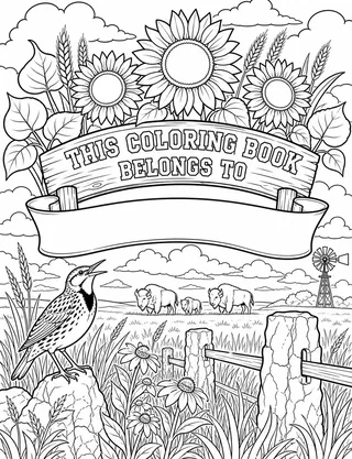 Belongs-To Page inside Kansas Coloring Book for Adults