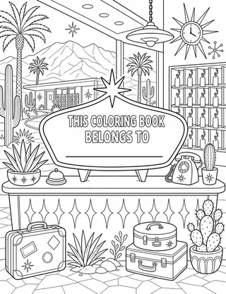 Belongs-To Page inside Las Vegas Coloring Book for Adults