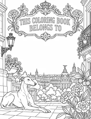 Belongs-To Page inside Madrid Coloring Book for Adults