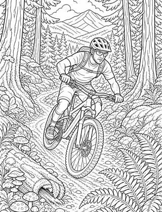 Detailed coloring page of Forest singletrack