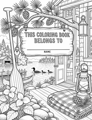 Belongs-To Page inside Muskoka Coloring Book for Adults