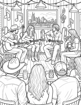 Detailed coloring page of Parthenon at Centennial Park