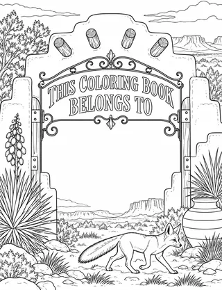 Belongs-To Page inside New Mexico Coloring Book for Adults