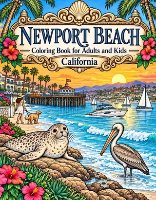 Newport Beach Coloring Book for Adults