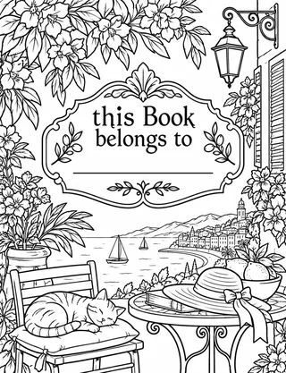 Belongs-To Page inside Nice Coloring Book for Adults