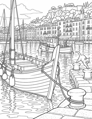 Detailed coloring page of Port Lympia Pointu Basin