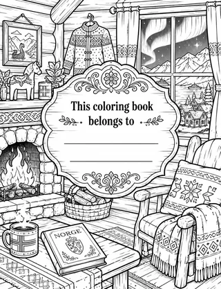 Belongs-To Page inside Norway Coloring Book for Adults