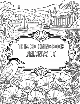 Belongs-To Page inside Oakland Coloring Book for Adults