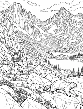 Detailed coloring page of Forester Pass