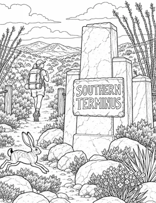 Detailed coloring page of Southern Terminus
