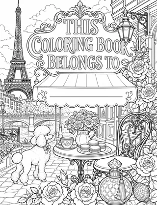 Belongs-To Page inside Paris Coloring Book for Adults