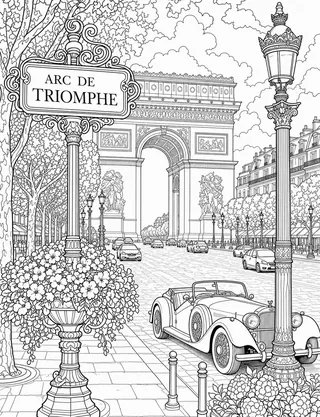 Detailed coloring page of Gothic Arches