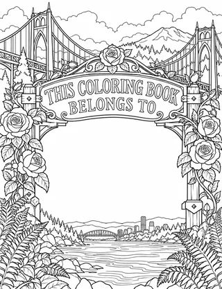 Belongs-To Page inside Portland Coloring Book for Adults