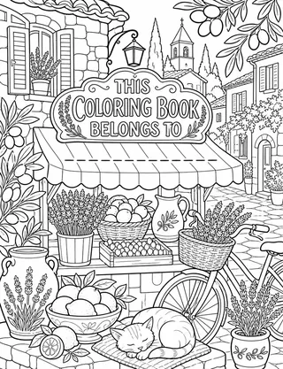 Belongs-To Page inside Provence Coloring Book for Adults