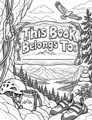 Belongs-To Page inside Rock Climbing Coloring Book for Adults