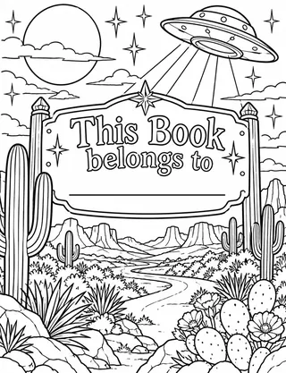 Belongs-To Page inside Roswell Coloring Book for Adults