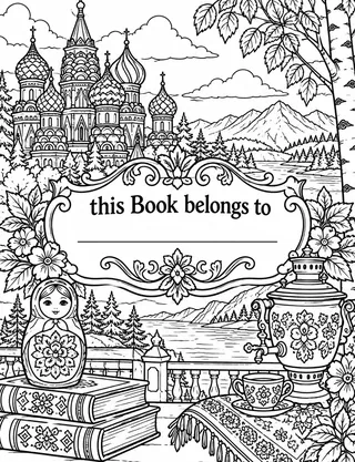 Belongs-To Page inside Russia Coloring Book for Adults