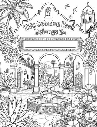 Belongs-To Page inside San Diego Coloring Book for Adults