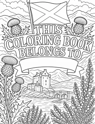 Belongs-To Page inside Scotland Coloring Book for Adults