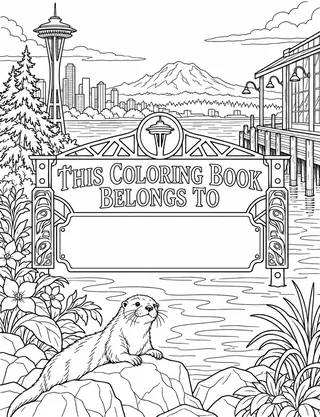 Belongs-To Page inside Seattle Coloring Book for Adults