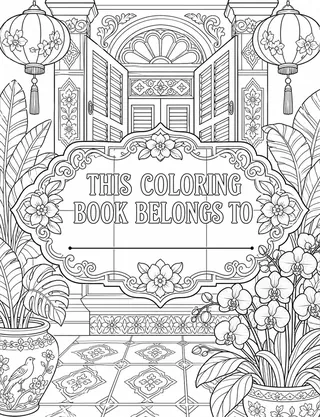 Belongs-To Page inside Singapore Coloring Book for Adults