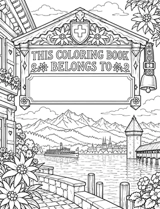 Belongs-To Page inside Switzerland Coloring Book for Adults