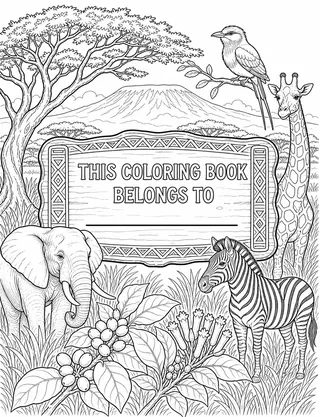 Belongs-To Page inside Tanzania Coloring Book for Adults