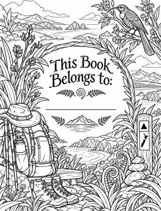 Belongs-To Page inside Te Araroa Coloring Book for Adults