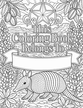Belongs-To Page inside Texas Coloring Book for Adults
