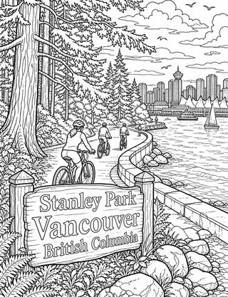 Detailed colouring page of Historic Gastown'S Steam Clock