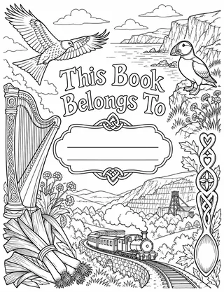 Belongs-To Page inside Wales Coloring Book for Adults