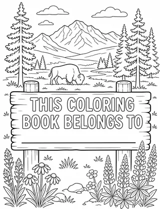 Belongs-To Page inside Yellowstone Coloring Book for Adults